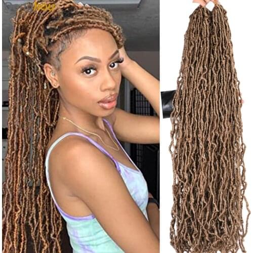 Donghou Long Nu Bian Crochet Hair 36 Inches New Ombre Faux Locs Colored Extension Synthetic Soft Locs Braiding Hair For Women