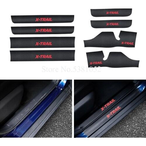 For Nissan X-Trail X Trail XTrail T32 2014 2019 2020 Car Sticker Door Sill Protector Scuff Plates Leather Door Pedal Sticker