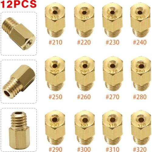 12pcs Carburetor Main Jets for Mikuni VM TM Carb #210-#320 Power Jet Kit Motorcycle Injector Scooter Parts