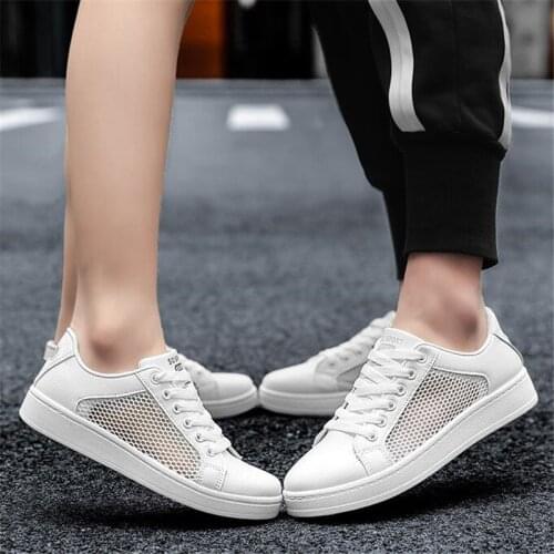 Women Slip on Sneakers Loafers Vulcanized Shoes Breathable Hollow Out Casual Shoes Ladies couples Shoes Men Casual Shoes 35-44