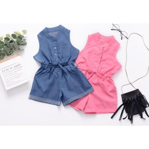 Baby Girls Summer Sleeveless Jumpsuit Fashion Shorts Clothes 1-6 Years Old Children Casual Outfits