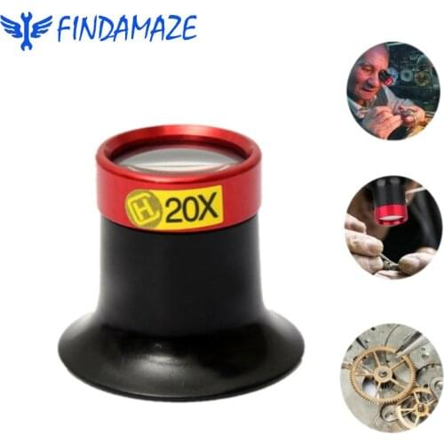 FINDAMAZE 5X 10X 15 20X Monocular Magnifying Glass Loupe Lens Magnifier Eyeglasses