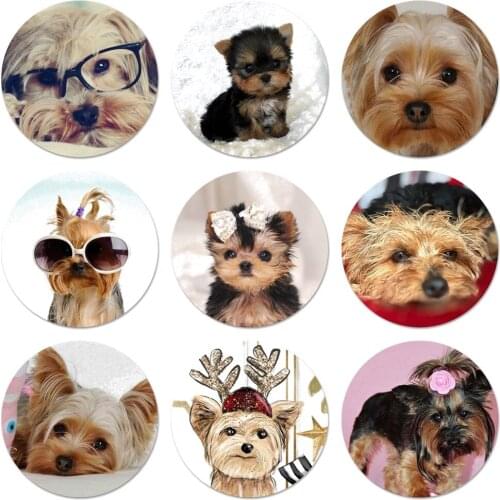 Cute dog Yorkshire Terrier Icons Pins Badge Decoration Brooches Metal Badges For Clothes Backpack Decoration