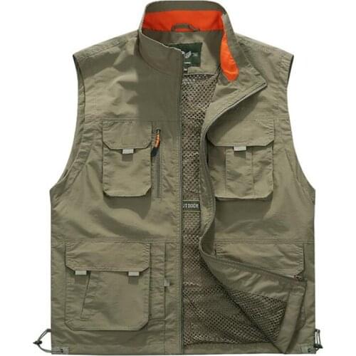 Mens Tactical Multi-pocket Zipper Breathable Sleeveless Vest Military Outdoor Photography Tourism Fishing Climbing waistcoat