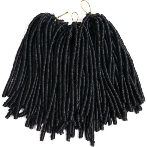 Soft Dreadlock Black Faux 14inch 70g/pack Crochet Braids Synthetic Braiding Hair Extension Afro Hairstyles for women