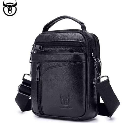 Genuine Leather mens Shoulder bag Vintage cow leather man Messenger Bags Casual zipper handbag for male Small Crossbody bag