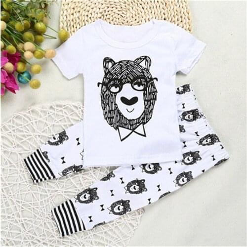 New 2018 baby boy clothes infant clothes cotton little monsters long sleeve t-shirt+pants kids 2pcs suit baby girl clothing sets