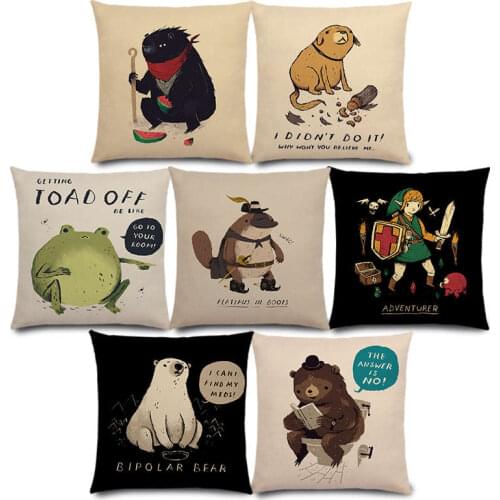 New Magical Animals Fantasy Adventure Fairy Tales Bear Walrus Wild Boar Bird Dog Cushion Cover Pillow Case Super Fun Game