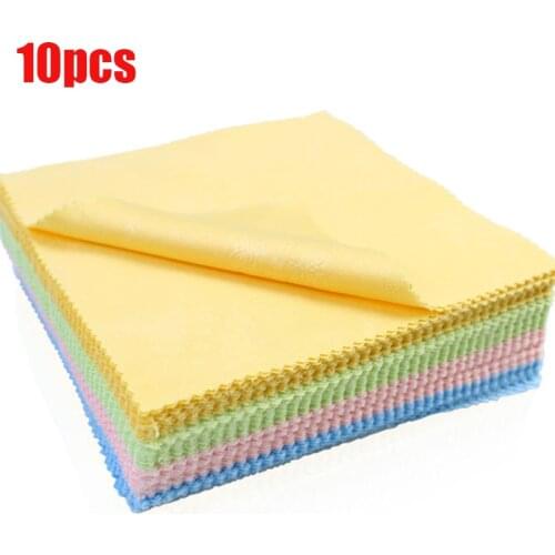 10Pcs Glasses Cleaning Cloth Lens Clothes Wipes for Lens 13*13cm for Glasses Wipe Mac Camera Computer Mixed Color