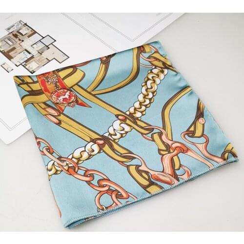 Luxury Scarves for Women dots print Square Satin Silk Scarf Shawl Bandana for hair Handkerchief rings Business Party 50X50cm