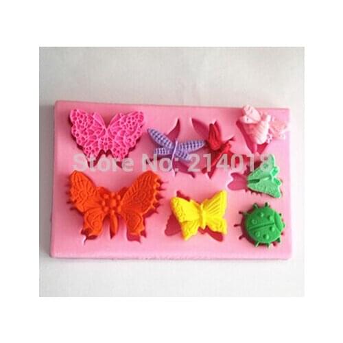 Dragonfly insect butterfly modelling chocolate mold silicon fondant Cake decoration mold wholesale fondant mold