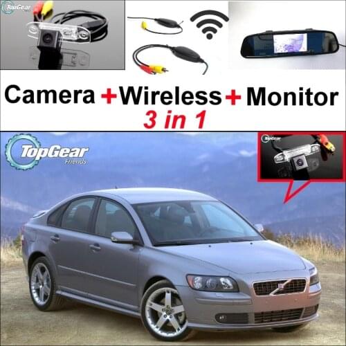 3 in1 Special Rear View Wifi Camera + Wireless Receiver + Mirror Monitor Easy Back Up Parking System For Volvo S40 S40L V40 V50