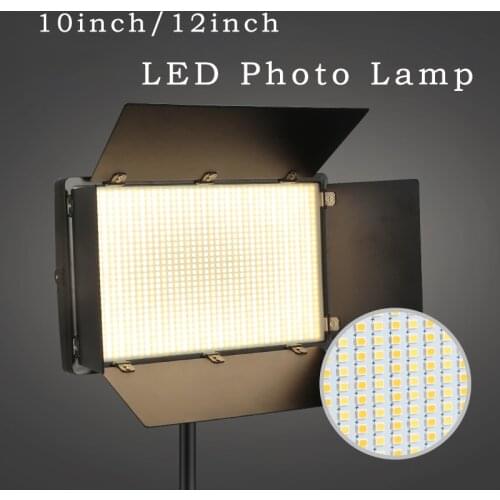 Photo Studio LED Video Light Panel 10inch 12inch Dimmable 3200-5600K Photography Shooting with 2M Light Stand for youtube Video