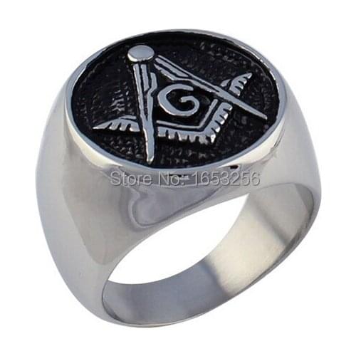 SZ 7-15 # Biker Stainless Steel Mason Freemason Master Masonic Lodge Vintage religious Ring For Men