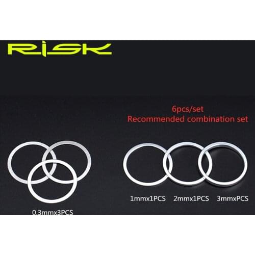 RISK Bicycle Bike Headset Fine-tune Washer Spacer 1-1/8" 28.6mm Front Fork Adjusting Washer Cap Gasket 0.3/1/2/3mm