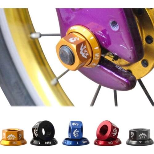 Bicycle Hub Nut Flower Drum Nut M10 Aluminum Alloy Nut Wheel Screw Cap 7075 For Child Balance Bike MTB Road Bike