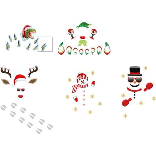 Big Size Waterproof Creative Weird Snowman Christmas Door Stickers Party Decoration Wall Floor Sticker Home Decor