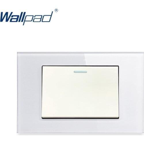 1 Gang 3 Way Intermediate Wall light Switch Wallpad Luxury Tempered Glass Panel Rocker Button 118*75mm 16A AC 110-250V