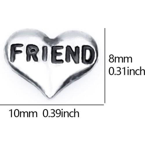 20Pcs/Lot Friend Alloy Floating Charms Hand-made DIY for Glass Lockets