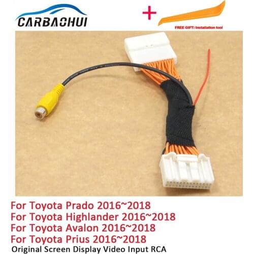 28 Pins RCA Adapter Wire For Toyota Prado Highlander Avalon Prius 2016~2018 Car Rear View Camera Original Display Input Cable