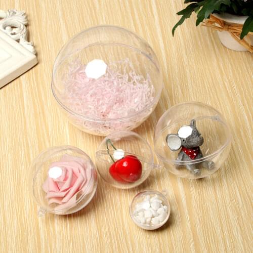 50pcs Round Bath Bombs Molds Assorted Size Clear Plastic Moulds Box Fillable Ornaments for DIY Soap Crafts Christmas Tree Decors