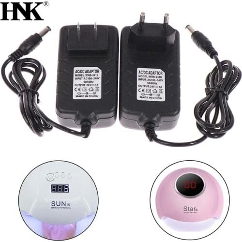 EU/US 24V 1A Power Supply Adapter Charger 24W UV LED Lamp Nail Dryer Nail Art Tools