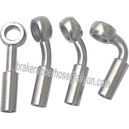 An3 3an 10mm 0deg 28deg 45deg 90deg stainless steel material crimp type banjo brake fitting for motorcycle brake hose line