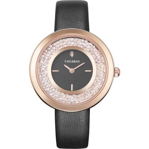 CAGARNY Ladies Watch With Leather Strap