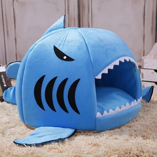 Dog House Shark Washable House Pet Bed Shark Dog Bed Cat Beds & Mats House Sleeping Sofa Bed Removable Cushion S/M For Dog Cat