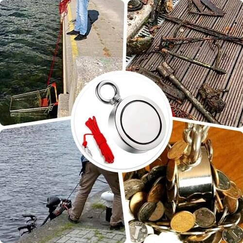 500KG +10M Rope Double Side Magnet Detector Neodymium Metal Sea Fishing Hunting