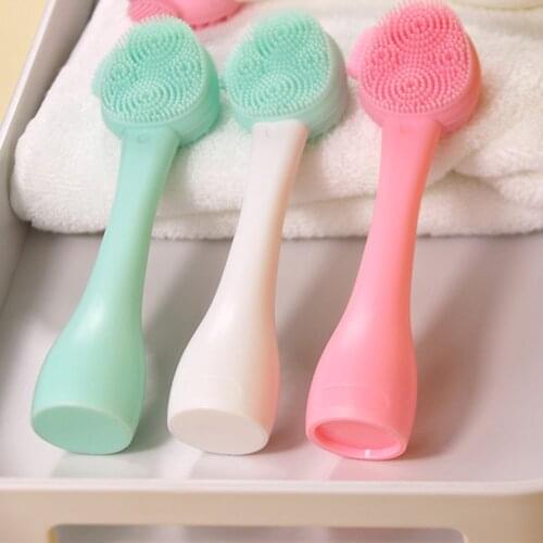 Double-Headed Silicone Facial Cleansing Pore Cleanser Washing Brush Makeup Remover Mask Smudge Stick Mask SPA Applicator Stick
