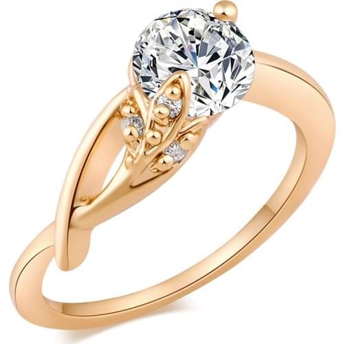 Elegant CZ Ring Flower Shape Cubic Zirconia Jewelry for Women