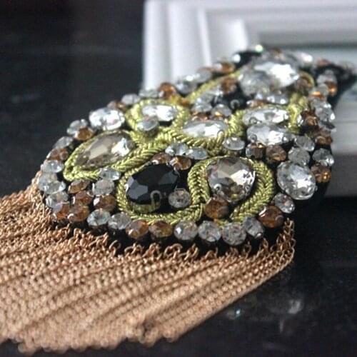 Handmade A1025-11 epaulette jewelery tassel big shoulder brooch epaulet /epaulettes spikes/escapulario blazer accessories/pin