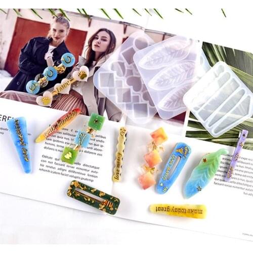 Resin Mold Hair Clip Mold Hair Clips Silicone Mold Hair Pin Casting Mold Epoxy Resin Molds For DIY Jewelry Making Tools