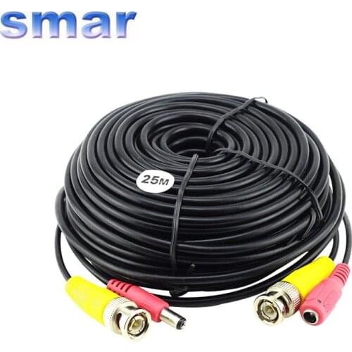 25m BNC Video DC Power CCTV Cable for Security Camera Cable Surveillance Accessories