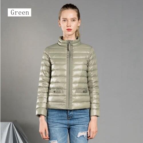 Short new style down jacket flimsy red womens coats oversized blue loose duck down coat pink pure color black light overcoat