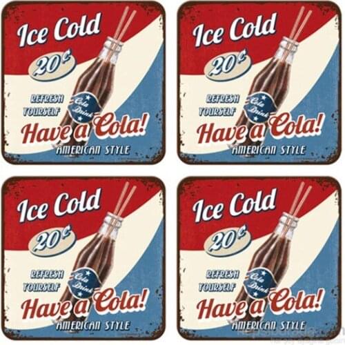 Modern A Cola Cup Mat (4 Pcs Set) trinket baratija حلية орнаментальный