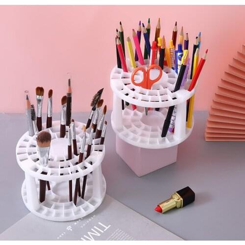Round Cosmetic Brush Stand Creative Desktop Organizer Desktop Tidy Management Pencil Pen Holder Storage Rack Stationery
