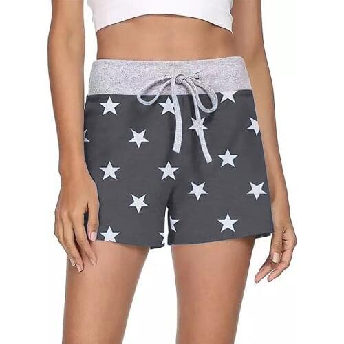 Summer Womens Pentagram Lace Up Sports And Leisure Shorts Women High Waist Shorts
