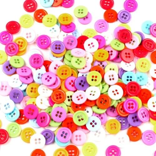 LF 300Pcs Mixed Round 11mm Resin Sewing Buttons For Cloth Needlework Flatback Scrapbooking Crafts Decorative Diy Accessories