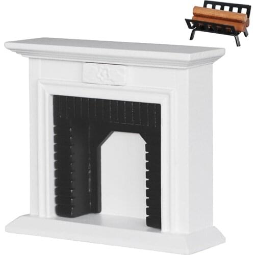1/12 Scale Miniature Fireplace Mini Dollhouse Furniture Accessories Kids Educational Toy Kids Gift