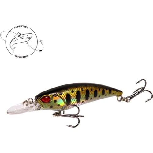 Minnow Floating Water Long Tongue Plate Plastic Hard Bait With Hook Wobbler 7.5cm /5g Dive Depth 0.3-1.5m Swimbait Bionic Bait