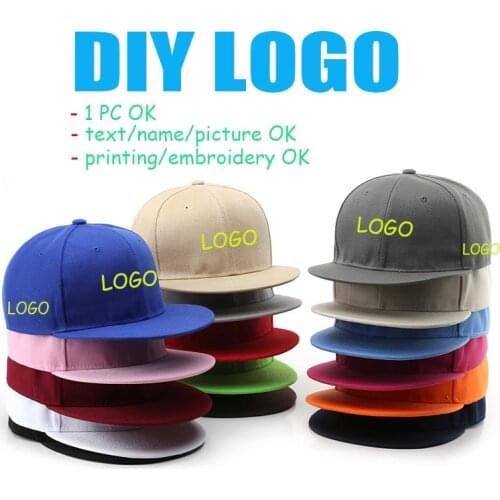 2021 DIY Logo Printing Custom Flat Brim Baseball Hat Women Men Spring Summer Tour Visor Cap Hiphop Snapback Sun Hat Customized