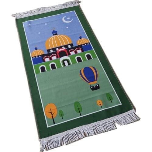 Muslim Prayer Rug Kids Children Islamic Prayer Mat Educational Janamaz Muslim Child Praying Carpet Girl Boy Salah