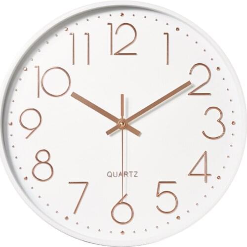 Wall Clock Silent Home Decor 30CM Living Room Decoration Digital Scale Creative White 12 Inch Plastic Hanging ABS Fashion Clocks