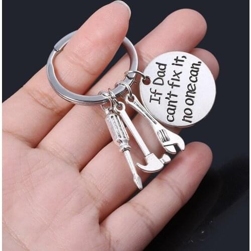 2021 New Women Men If Dad Can't Fix It No One Can Pendant Repair Kit Keychain Keyring Key Ring Key Chain Jewelry Wholesale