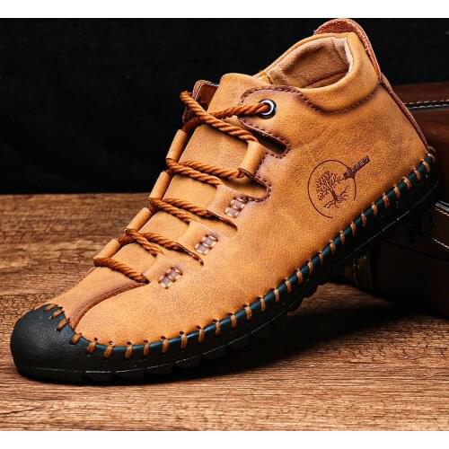 Autumn Martin boots mens mid-size large tooling short boots Korean high-top boots mens shoes