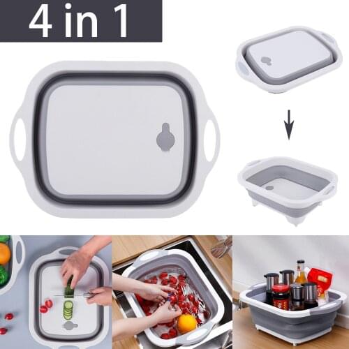 Food Cutting Board Kitchen Storage Container Organizer Chopping Board Meat Cutting Table Sink Drain Basket Vegetables Strainer
