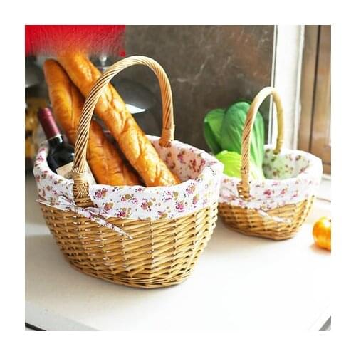 Wicker Fruit Egg Basket Portable Fruit Basket Rattan Creative Living Room Fruit Basket
