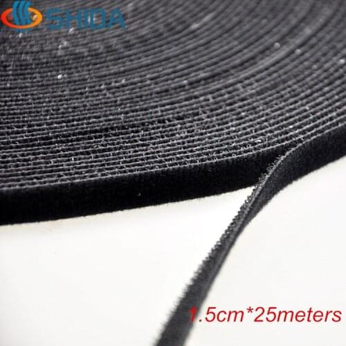 1.5cm*25m Colorful Reusable Back to Back Magic Tape Hook Loop Sticks Cable Ties Nylon Straps Power Wire Management